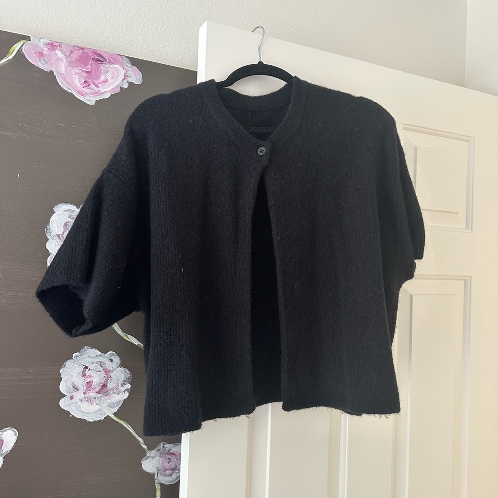 Daily Drills Black single button Knit Sweater